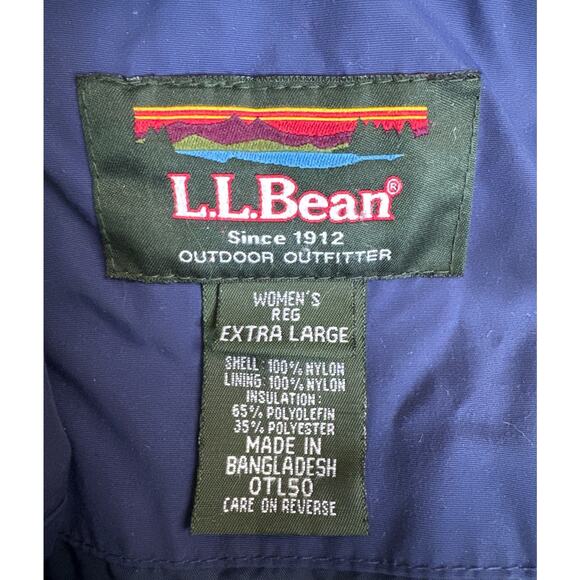 Vintage L.L. Bean 80's jacket fully thinsulate lined hidden hood in navy size XL - Picture 5 of 12
